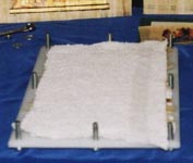 Papyrus strips under cotton sheet
